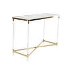 Silver / Gold X-Base Console Table with Mirror Top and Acrylic Legs for 1–2 Person
