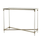 Silver / Gold X-Base Console Table with Mirror Top and Acrylic Legs for 1–2 Person