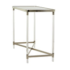 Silver / Gold X-Base Console Table with Mirror Top and Acrylic Legs for 1–2 Person