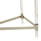 Silver / Gold X-Base Console Table with Mirror Top and Acrylic Legs for 1–2 Person