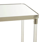 Silver / Gold X-Base Console Table with Mirror Top and Acrylic Legs for 1–2 Person