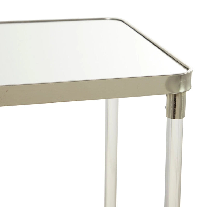 Silver / Gold X-Base Console Table with Mirror Top and Acrylic Legs for 1–2 Person