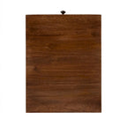 Brown Walnut Mango Wood C-Shape End Table with Gold Iron Frame and 1 Drawer for 1 Person