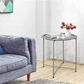 Grey / White / Pink / Purple Folding Metal Tray Side Table for Indoor and Outdoor Use for 1 Person