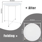 Grey / White / Pink / Purple Folding Metal Tray Side Table for Indoor and Outdoor Use for 1 Person