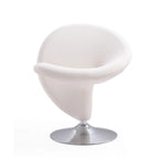 Manhattan Comfort Curl Akzentsessel mit Drehfunktion, Wollmischung und Chrom (2er-Set)