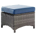 Ovios Orlando 7-teilige Lounge-Garnitur aus grauem Rattan für den Außenbereich mit Kissen