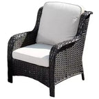 Ovios Orlando 7-teilige Lounge-Garnitur aus grauem Rattan für den Außenbereich mit Kissen