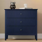 Heynemo Kommode mit 3 Schubladen, lackiert, 76 cm hoher Holz-Nachttisch mit Stauraum, breite moderne Kommode mit Kugelauszug
