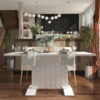 White / Black High-Gloss Expandable Dining Table for up to 6 Person