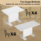 White / Black High-Gloss Expandable Dining Table for up to 6 Person
