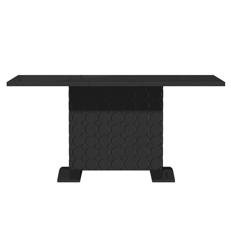 White / Black High-Gloss Expandable Dining Table for up to 6 Person