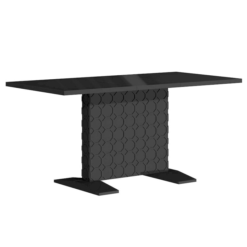 White / Black High-Gloss Expandable Dining Table for up to 6 Person