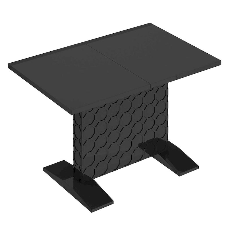 White / Black High-Gloss Expandable Dining Table for up to 6 Person