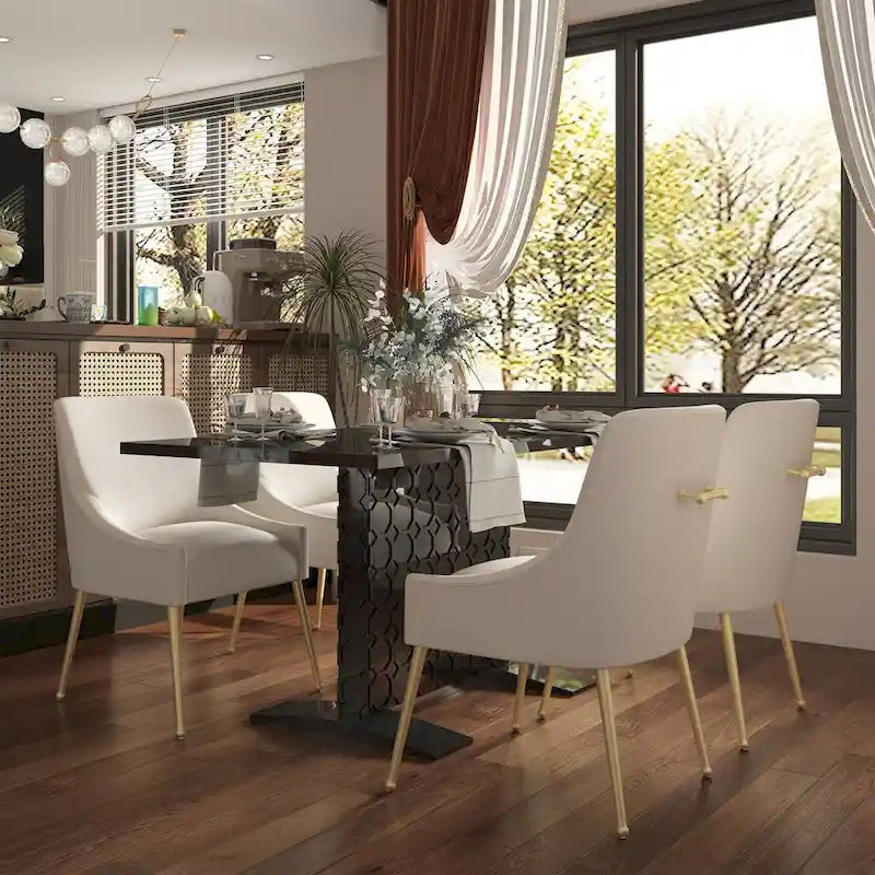 White / Black High-Gloss Expandable Dining Table for up to 6 Person