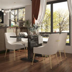 White / Black High-Gloss Expandable Dining Table for up to 6 Person