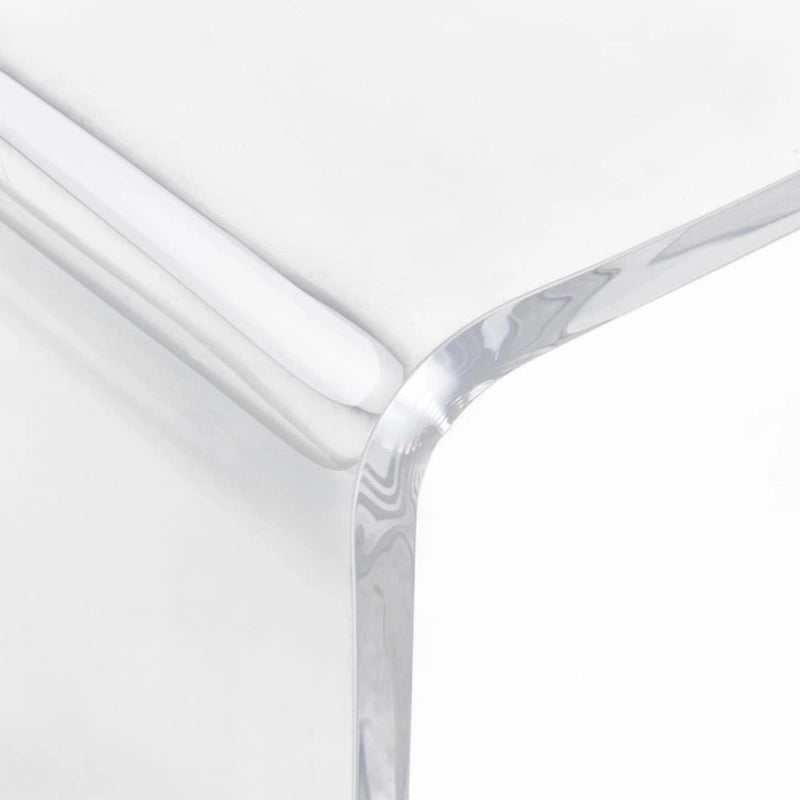 Clear Acrylic Waterfall Rectangle Coffee Table / Side Table for 1–2 Person, 32"