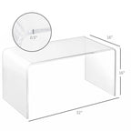 Clear Acrylic Waterfall Rectangle Coffee Table / Side Table for 1–2 Person, 32"