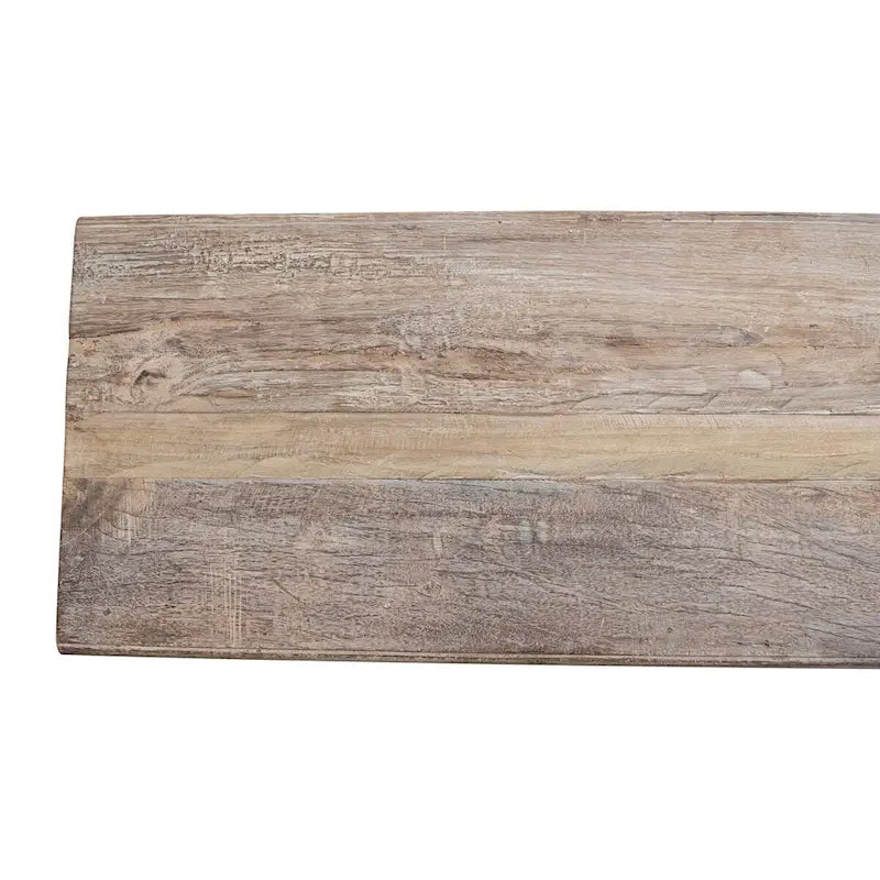 Konsolentisch aus naturbelassenem Altholz mit schwarzen Metallbeinen für 1–2 Personen, 72"