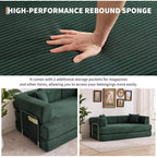 5-in-1 Schlafsofa, 78.8 Modulares Cord-Schlafsofa mit stabilem Rahmen, Multifunktions-Futon für kleine Räume, Wohnzimmer und Gästezimmer