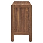 Walnut Wood Grain Sideboard Storage Cabinet with Soft-Close Doors for 1 Person