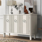 Black / White Three-Door Storage Cabinet with Adjustable Shelves for 1–2 Person
