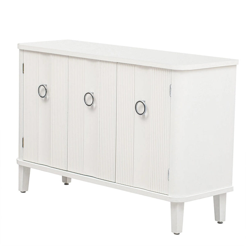 Black / White Three-Door Storage Cabinet with Adjustable Shelves for 1–2 Person