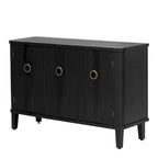 Black / White Three-Door Storage Cabinet with Adjustable Shelves for 1–2 Person