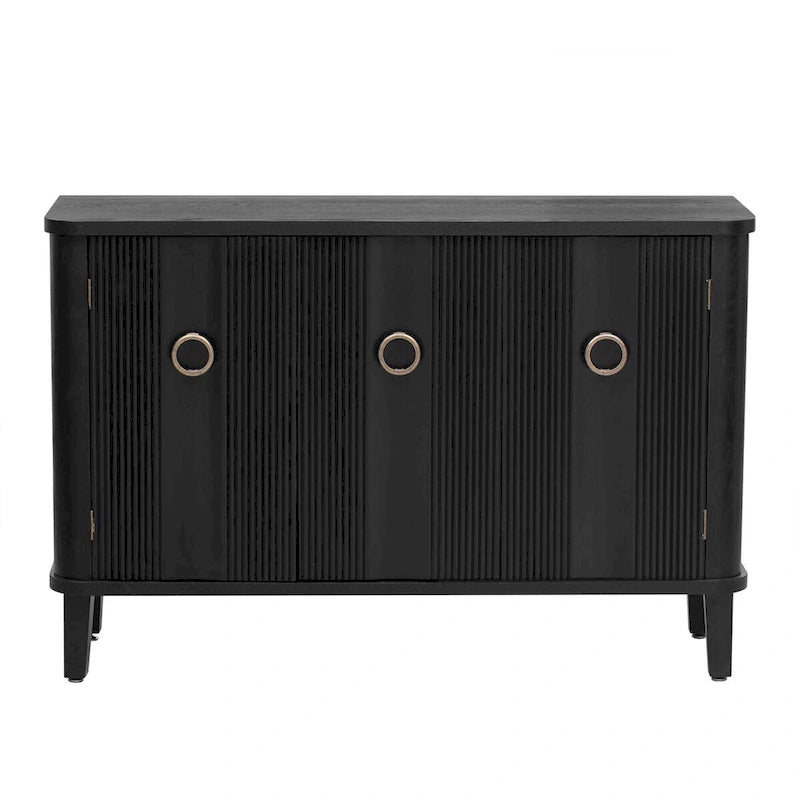 Black / White Three-Door Storage Cabinet with Adjustable Shelves for 1–2 Person