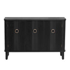 Black / White Three-Door Storage Cabinet with Adjustable Shelves for 1–2 Person