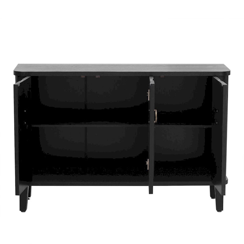Black / White Three-Door Storage Cabinet with Adjustable Shelves for 1–2 Person