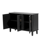 Black / White Three-Door Storage Cabinet with Adjustable Shelves for 1–2 Person