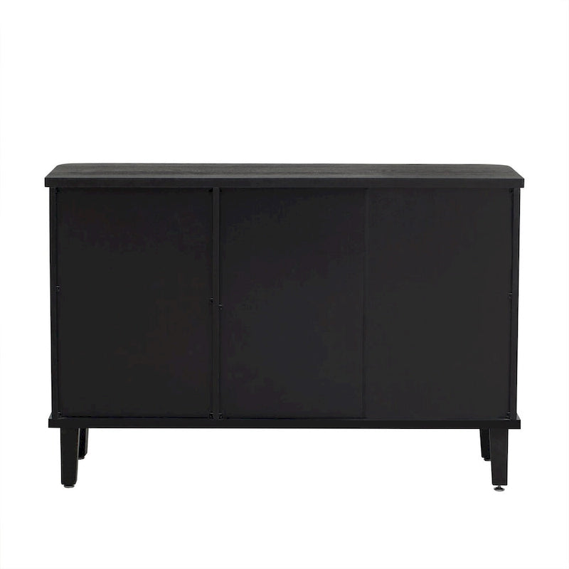 Black / White Three-Door Storage Cabinet with Adjustable Shelves for 1–2 Person