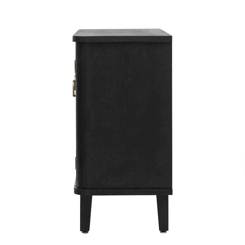 Black / White Three-Door Storage Cabinet with Adjustable Shelves for 1–2 Person