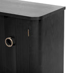 Black / White Three-Door Storage Cabinet with Adjustable Shelves for 1–2 Person