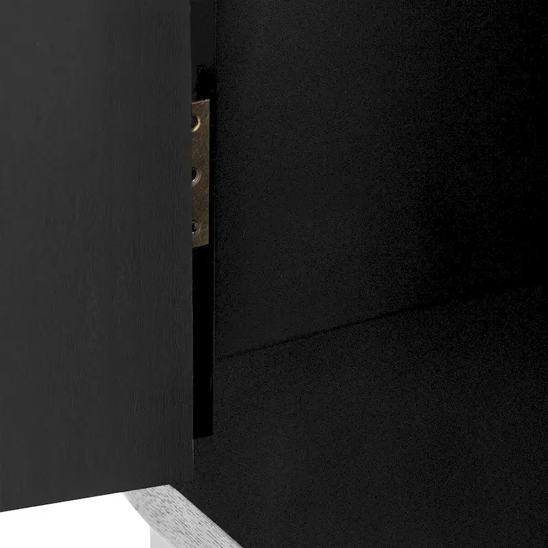 Black / White Three-Door Storage Cabinet with Adjustable Shelves for 1–2 Person