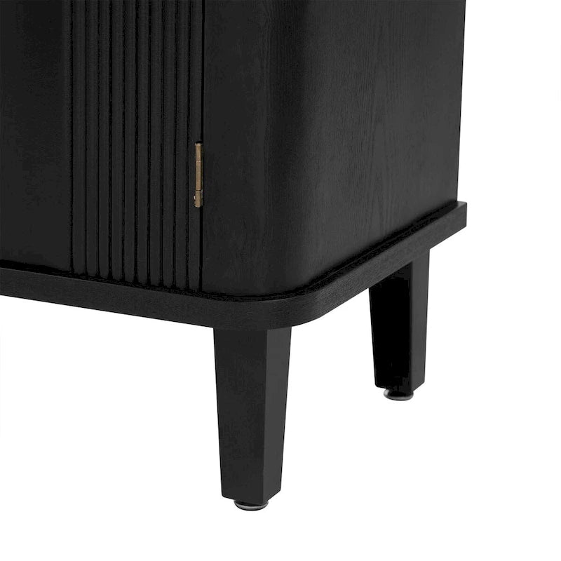 Black / White Three-Door Storage Cabinet with Adjustable Shelves for 1–2 Person