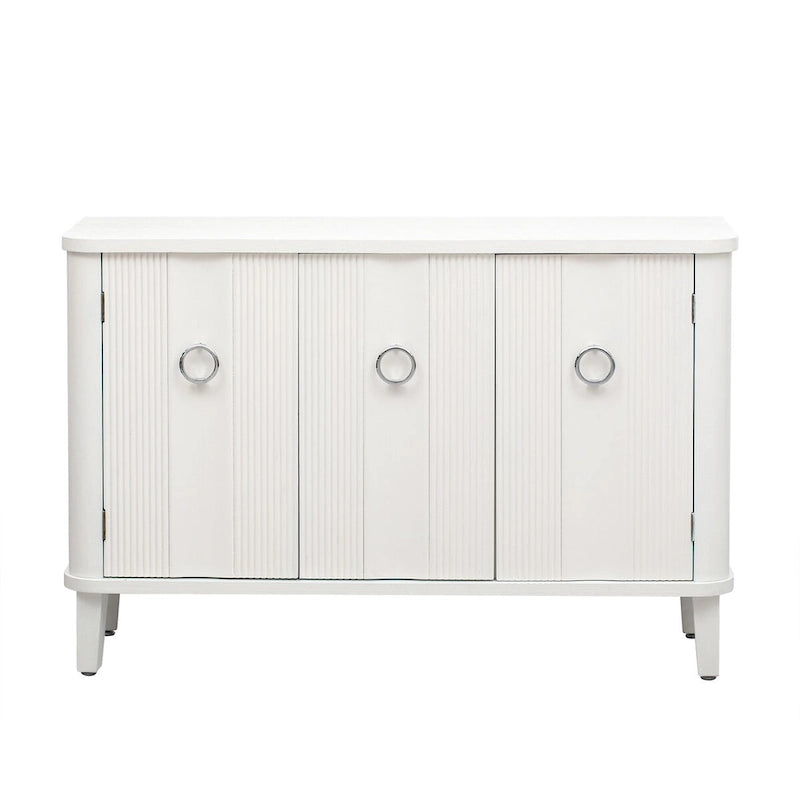 Black / White Three-Door Storage Cabinet with Adjustable Shelves for 1–2 Person