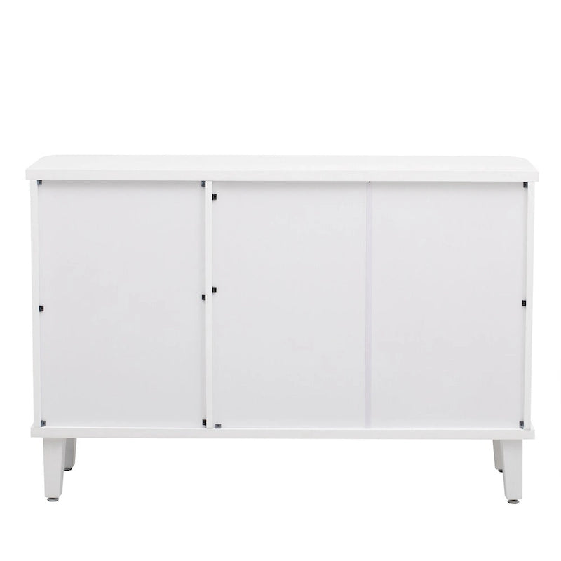 Black / White Three-Door Storage Cabinet with Adjustable Shelves for 1–2 Person