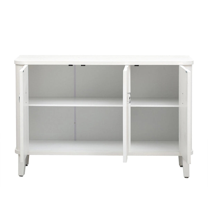 Black / White Three-Door Storage Cabinet with Adjustable Shelves for 1–2 Person