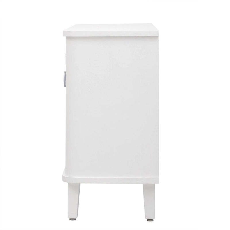 Black / White Three-Door Storage Cabinet with Adjustable Shelves for 1–2 Person