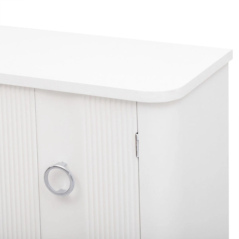 Black / White Three-Door Storage Cabinet with Adjustable Shelves for 1–2 Person