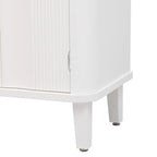 Black / White Three-Door Storage Cabinet with Adjustable Shelves for 1–2 Person