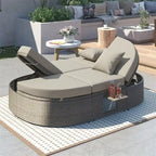 Outdoor Sonnenliege Gartenliege 2-Personen-Daybed mit Kissen und Polstern