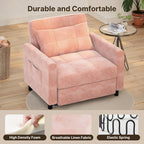 3-in-1 verstellbares Schlafsofa, ausziehbares Sesselsofa, umwandelbares Klappbett für das Wohnzimmer