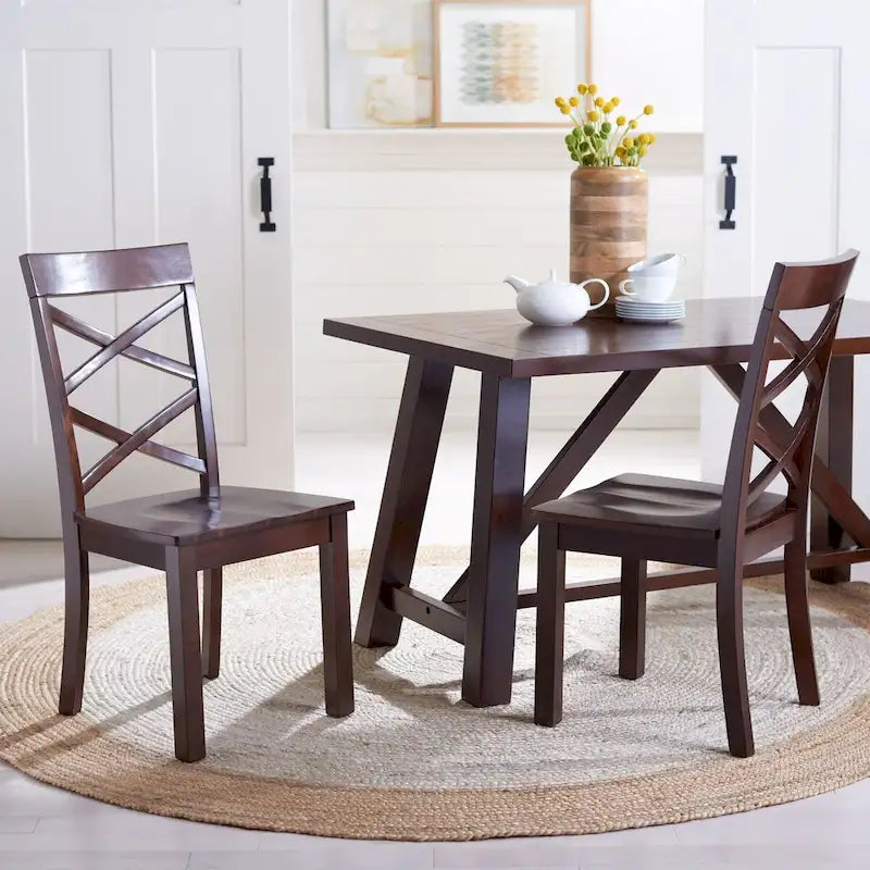 Brown Rustic Rectangle Dining Table with Splayed Legs for 4–6 Person