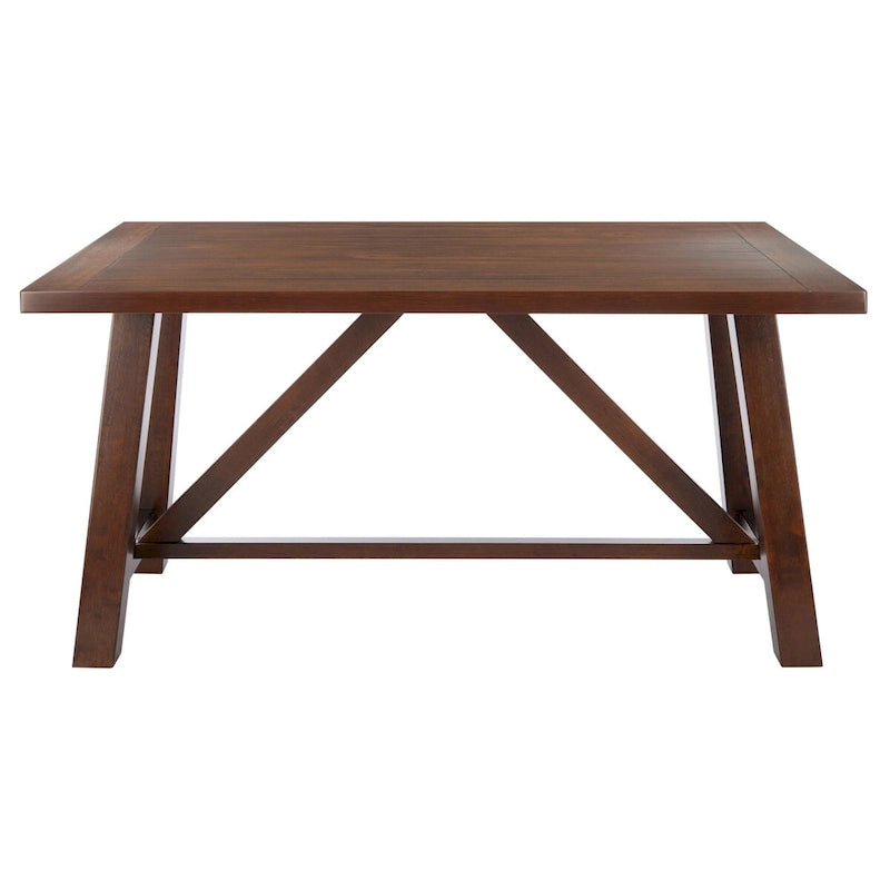 Brown Rustic Rectangle Dining Table with Splayed Legs for 4–6 Person