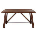 Brown Rustic Rectangle Dining Table with Splayed Legs for 4–6 Person