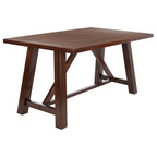Brown Rustic Rectangle Dining Table with Splayed Legs for 4–6 Person