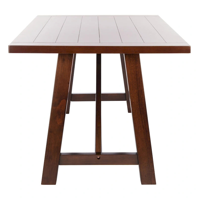 Brown Rustic Rectangle Dining Table with Splayed Legs for 4–6 Person